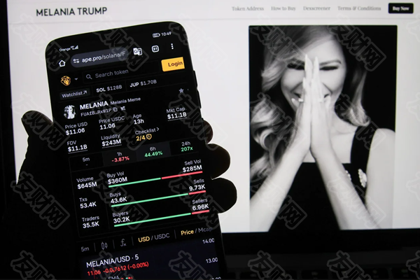 2025年01月21日:美国“夫人”梅拉尼娅·特朗普在唐纳德·特朗普就职典礼前推出加密货币